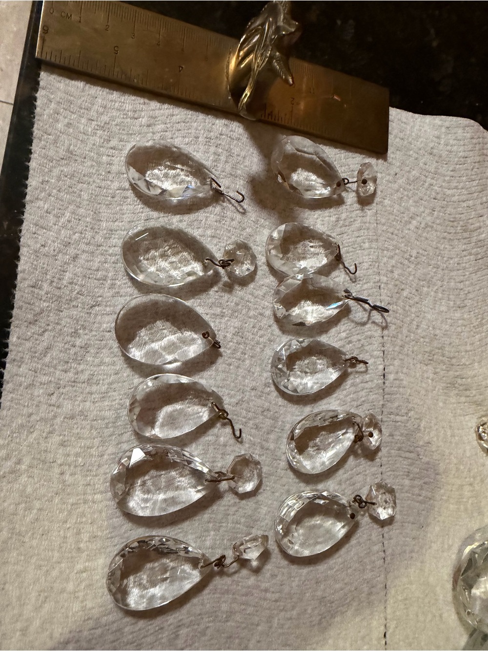 Vintage lot leaded glass crystal chandelier prisms